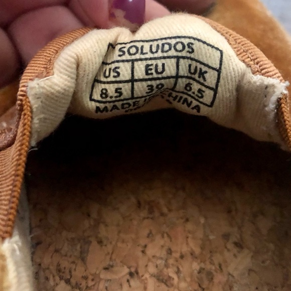 Soludos Gold Velvet Peacock Slip Ons - Picture 7 of 7